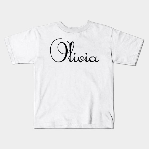 Pick your name. Olivia Kids T-Shirt by CatCoconut-Art